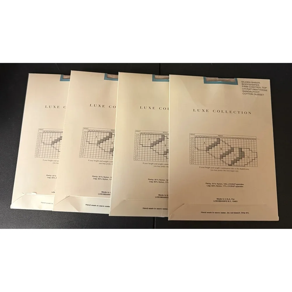 Loehmanns Women Size B Pantyhose Evening Sand Silken Sheer Bodyshaper 4 Pack NEW